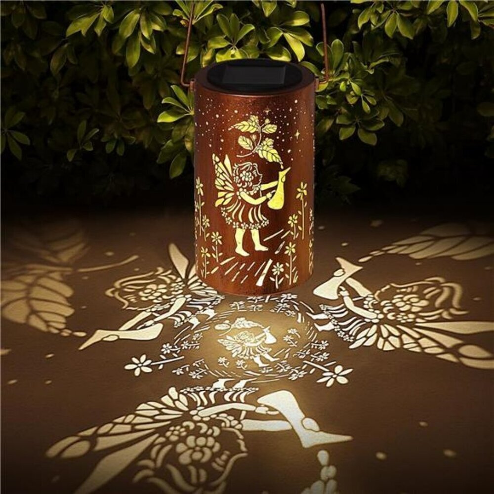 Solar Flower Fairy Lantern Outdoor Waterproof LED Garden Light Hanging Decor
